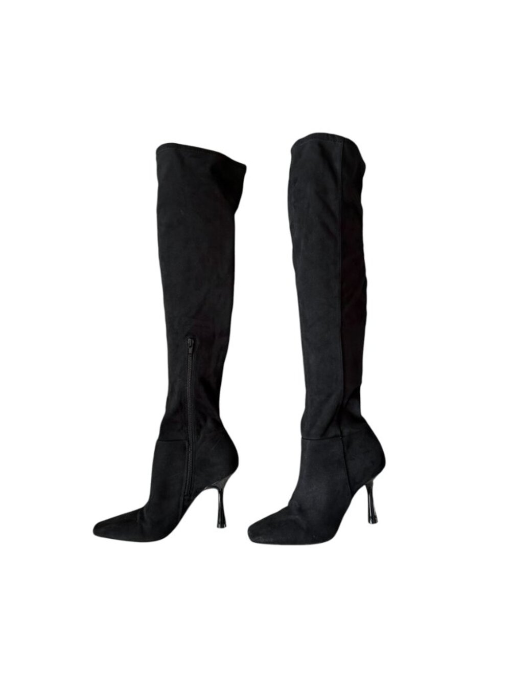 Mix No. 6 black over the knee stiletto boots 3.5" heel square toe side zip 7M